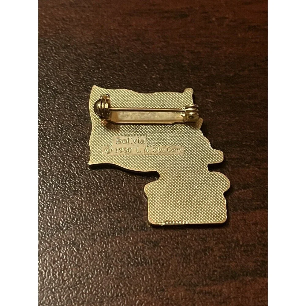 Vintage 1984 Los Angeles Olympics Coca Cola Sam Eagle Bolivia‎ Flag Lapel Pin